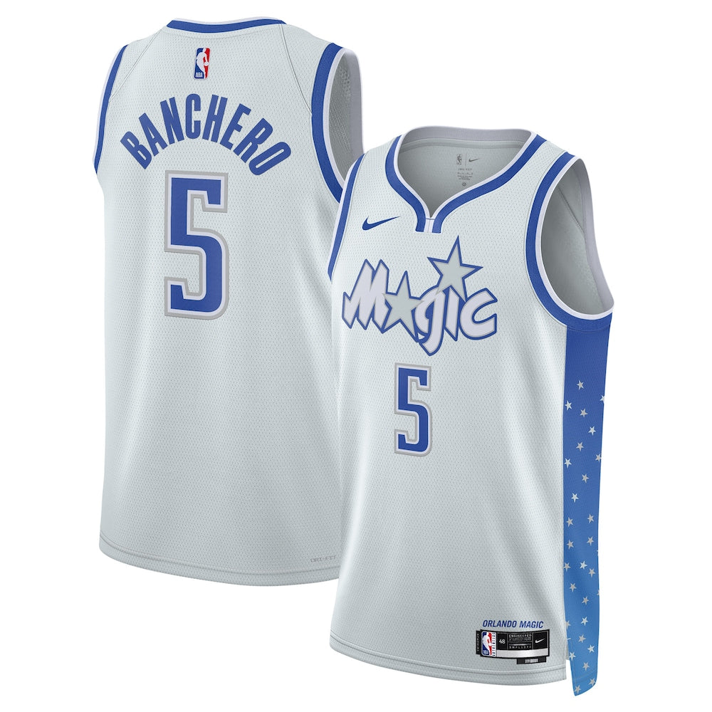 Orlando Magic 2025 26 City Edition Swingman Jersey White Paolo Banchero retro stitched fan jersey RTJ12758 image 1