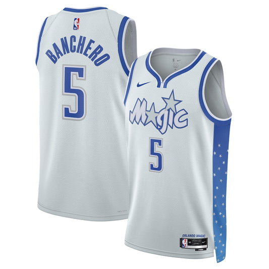 Orlando Magic 2025 26 City Edition Swingman Jersey White Paolo Banchero retro stitched fan jersey RTJ12758 image 1