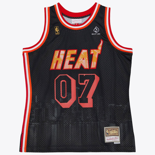 Miami Heat M&N M&N X Nicky Jam Swingman Jersey retro stitched fan jersey RTJ12739 image 1