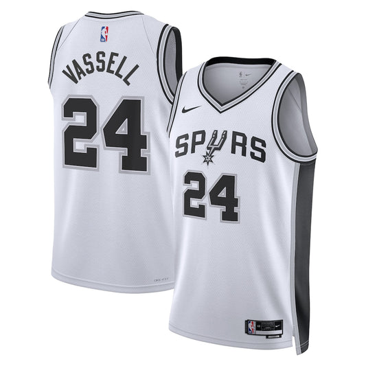 San Antonio Spurs Association Edition Swingman Jersey White Devin Vassell retro stitched fan jersey RTJ12716 image 1
