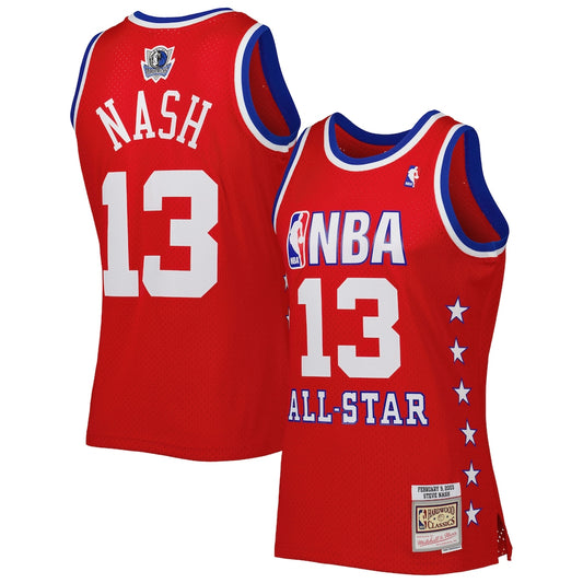 M&N Steve Nash Red Western Conference 2003 All Star Game Swingman Jersey retro stitched fan jersey RTJ12692 image 1