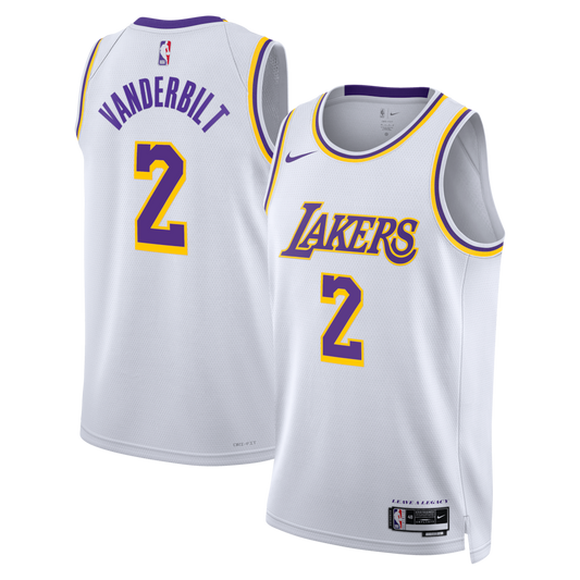Los Angeles Lakers Association Edition Swingman Jersey White Jarred Vanderbilt retro stitched fan jersey RTJ12671