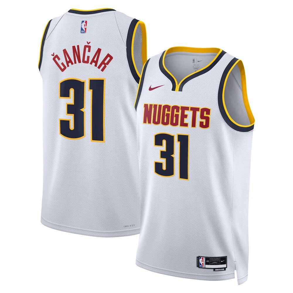 Denver Nuggets Association Edition Swingman Jersey White Vlatko Anar retro stitched fan jersey RTJ12683 image 1
