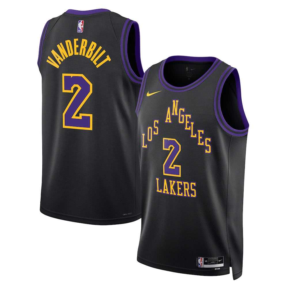 Los Angeles Lakers 2025 26 City Edition Swingman Jersey Black Jarred Vanderbilt retro stitched fan jersey RTJ12682