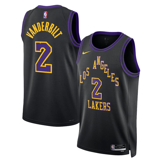 Los Angeles Lakers 2025 26 City Edition Swingman Jersey Black Jarred Vanderbilt retro stitched fan jersey RTJ12682