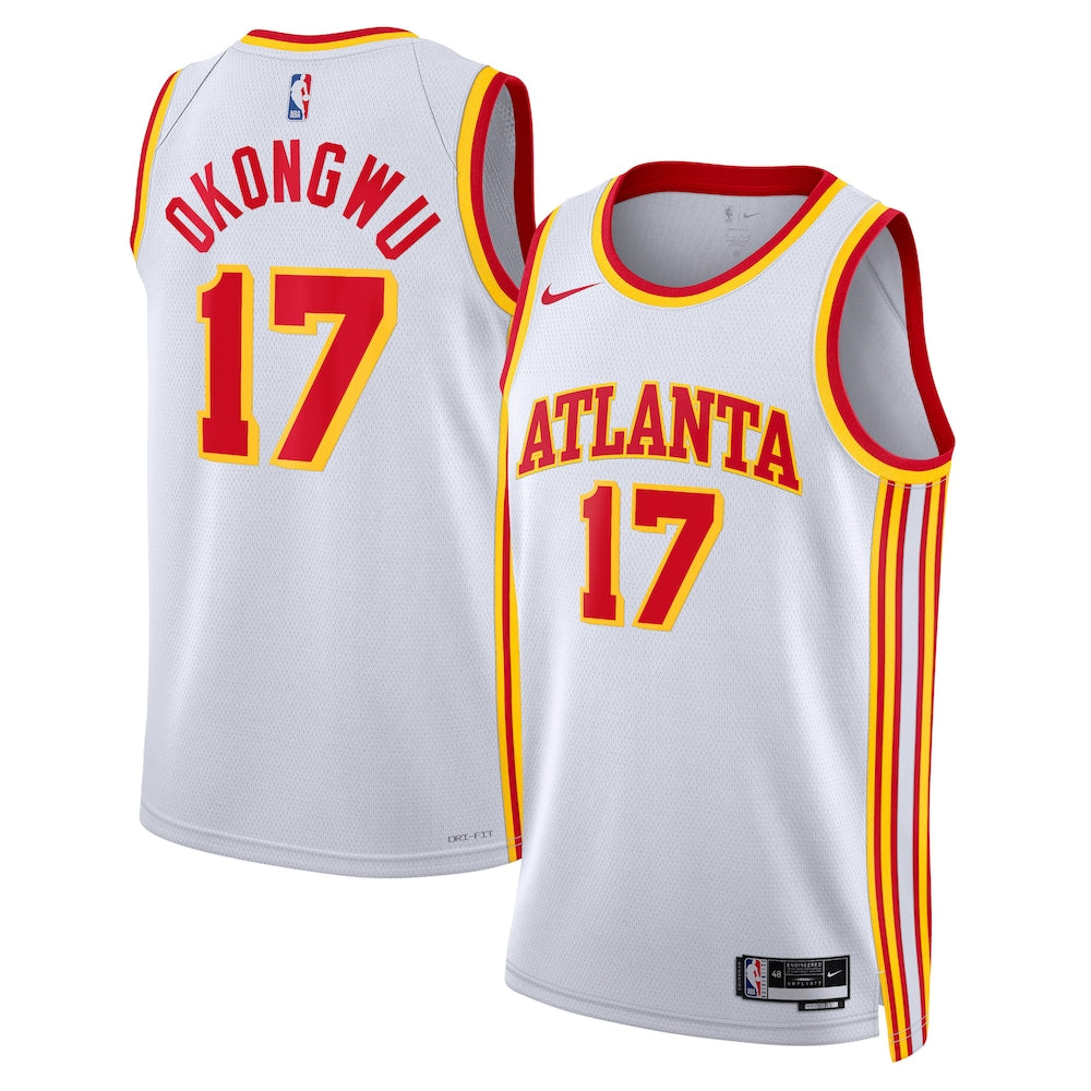 Atlanta Hawks Association Edition Swingman Jersey White Onyeka Okongwu retro stitched fan jersey RTJ12680 image 1