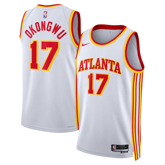 Atlanta Hawks Association Edition Swingman Jersey White Onyeka Okongwu retro stitched fan jersey RTJ12680 image 1