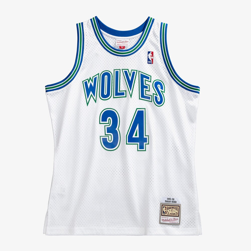 Minnesota Timberwolves M&N Swingman Jersey Isaiah Rider Jr 1995 96 retro stitched fan jersey RTJ12679 image 1