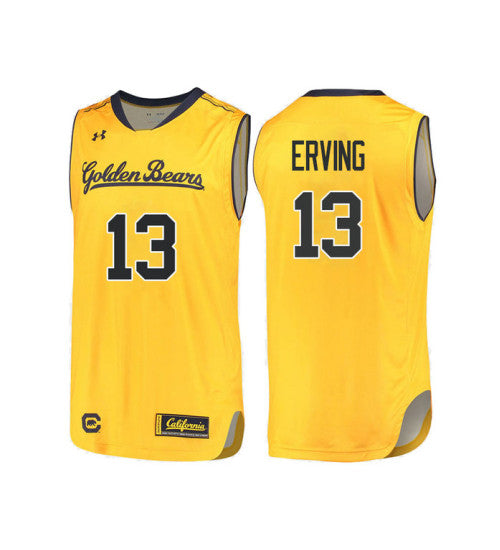 California Golden Bears 13 Jules Erving College Basketball Jersey Gold 6520 retro stitched fan jersey RTJ6129 image 1