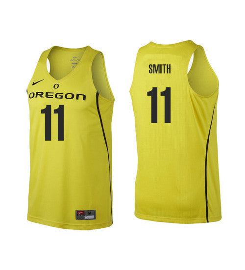 Oregon Ducks 11 Keith Smith College Basketball Jersey Gold retro stitched fan jersey RTJ2641 image 1