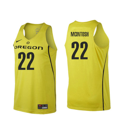 Oregon Ducks 22 Mikyle Mcintosh College Basketball Jersey Gold retro stitched fan jersey RTJ8406 image 1