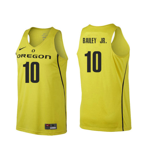 Oregon Ducks 10 Victor Bailey Jr College Basketball Jersey Gold retro stitched fan jersey RTJ2648 image 1