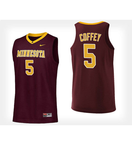 Minnesota Golden Gophers 5 Amir Coffey Maroon Home College Basketball Jersey retro stitched fan jersey RTJ9308 image 1