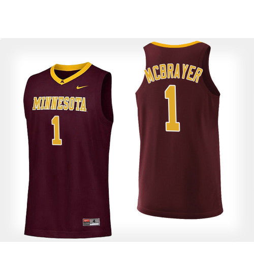 Minnesota Golden Gophers 1 Dupree Mcbrayer Maroon Home College Basketball Jersey retro stitched fan jersey RTJ3521