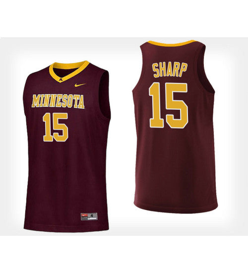 Minnesota Golden Gophers 15 Stephon Sharp Maroon Home College Basketball Jersey retro stitched fan jersey RTJ3513