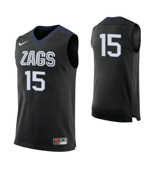 Gonzaga Bulldogs 15 On Clarke College Basketball Jersey Black 1507 retro stitched fan jersey RTJ11142 image 1