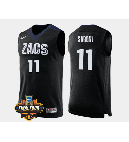 Gonzaga Bulldogs 11 Domantas Saboni Black Alternate College Basketball Jersey retro stitched fan jersey RTJ11159 image