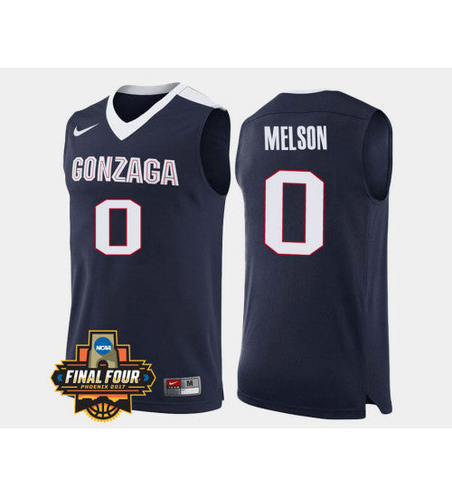 Gonzaga Bulldogs 0 Silas Melson Navy Road College Basketball Jersey retro stitched fan jersey RTJ11163 image 1