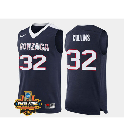 Gonzaga Bulldogs 32 Zach Collins Navy Road College Basketball Jersey retro stitched fan jersey RTJ5233 image 1