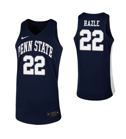 Penn State Nittany Lions 22 Grant Hazle Navy College Basketball Jersey retro stitched fan jersey RTJ8313 image 1