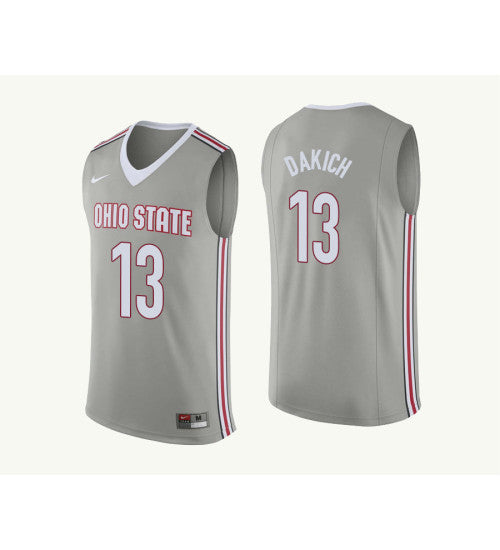 Ohio State Buckeyes 13 Andrew Dakich College Basketball Jersey Gray 3964 retro stitched fan jersey RTJ8685 image 1