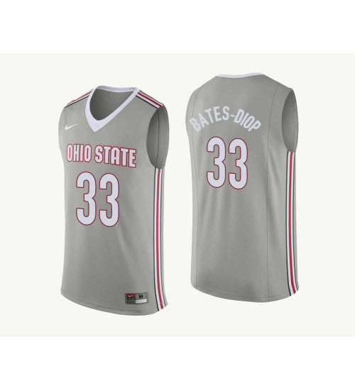 Ohio State Buckeyes 33 Keita Bates Diop College Basketball Jersey Gray 9820 retro stitched fan jersey RTJ2829 image 1