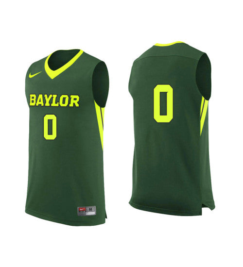 Baylor Bears 0 Jo Lual Acuil Jr College Basketball Jersey Green retro stitched fan jersey RTJ6284 image 1