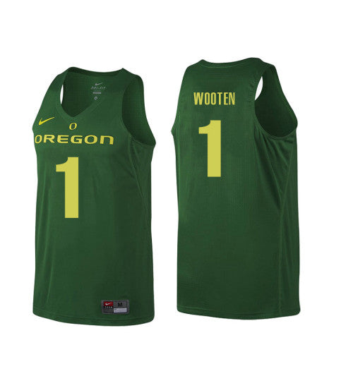 Oregon Ducks 1 Kenny Wooten College Basketball Jersey Green 9994 retro stitched fan jersey RTJ2655 image 1