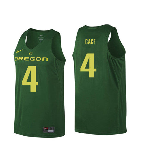 Oregon Ducks 4 Mj Cage College Basketball Jersey Green retro stitched fan jersey RTJ8379 image 1