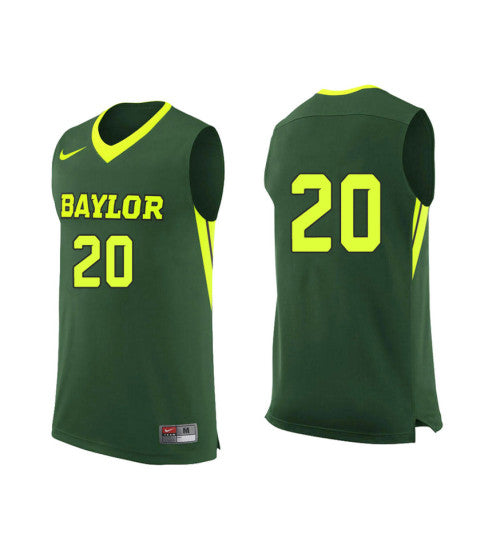 Baylor Bears 20 Manu Lecomte College Basketball Jersey Green retro stitched fan jersey RTJ6279 image 1