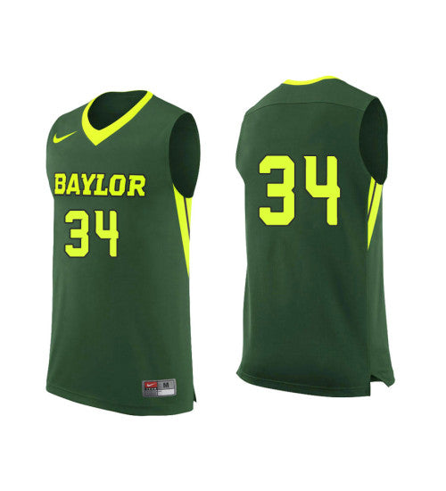 Baylor Bears 34 Obim Okeke College Basketball Jersey Green retro stitched fan jersey RTJ12173 image 1