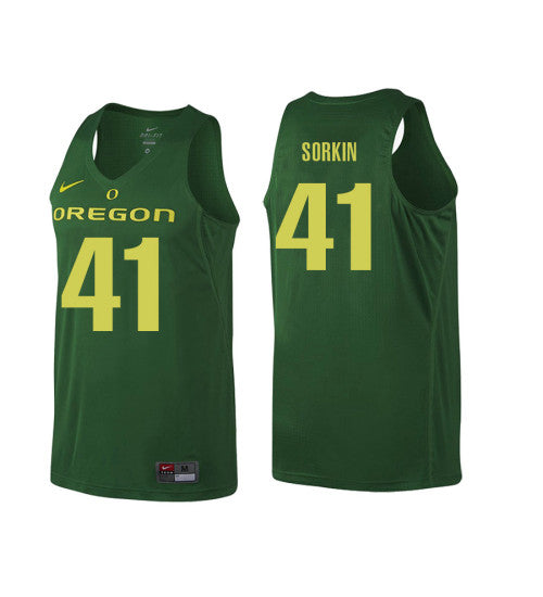 Oregon Ducks 41 Roman Sorkin College Basketball Jersey Green 10063 retro stitched fan jersey RTJ2586 image 1