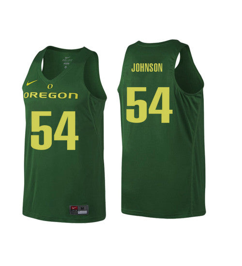 Oregon Ducks 54 Will Johnson College Basketball Jersey Green retro stitched fan jersey RTJ8368 image 1
