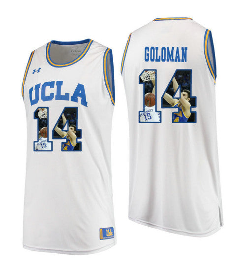 UCLA Bruins 14 Gyorgy Goloman College Basketball Jersey White 5040 retro stitched fan jersey RTJ7609 image 1