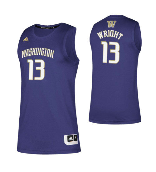 Washington Huskies 13 Hameir Wright College Basketball Jersey Purple 11394 retro stitched fan jersey RTJ1255 image 1