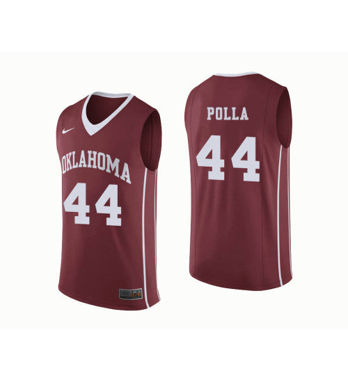 Oklahoma Sooners 44 Hannes Polla College Basketball Jersey Crimson retro stitched fan jersey RTJ2722 image 1