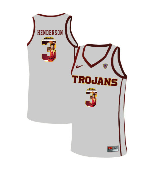 USC Trojans 3 Harrison Henderson College Basketball Jersey White 5228 retro stitched fan jersey RTJ7421 image 1