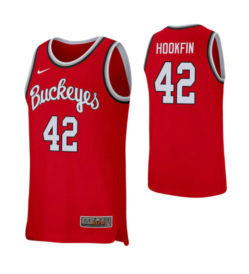 Ohio State Buckeyes 42 Harrison Hookfin Scarlet College Basketball Jersey retro stitched fan jersey RTJ2802 image 1
