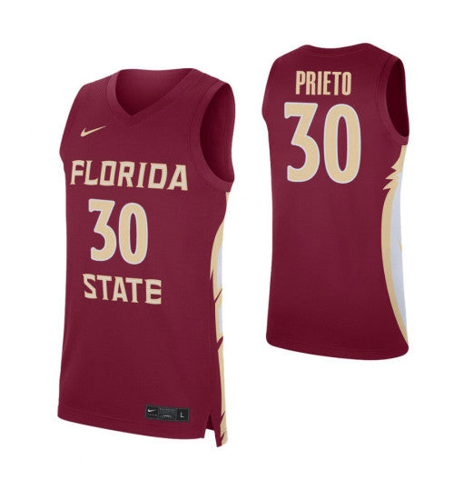 Florida State Seminoles 30 Harrison Prieto Garnet College Basketball Jersey retro stitched fan jersey RTJ11273 image 1