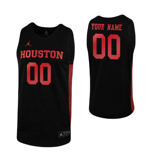 Houston Cougars Custom Jersey Black retro stitched fan jersey RTJ11031 image 1