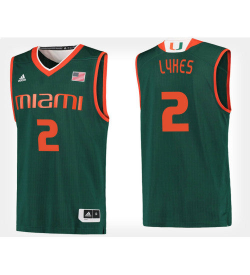 Miami Hurricanes 2 Chris Lykes Green Alternate College Basketball Jersey retro stitched fan jersey RTJ9858 image 1