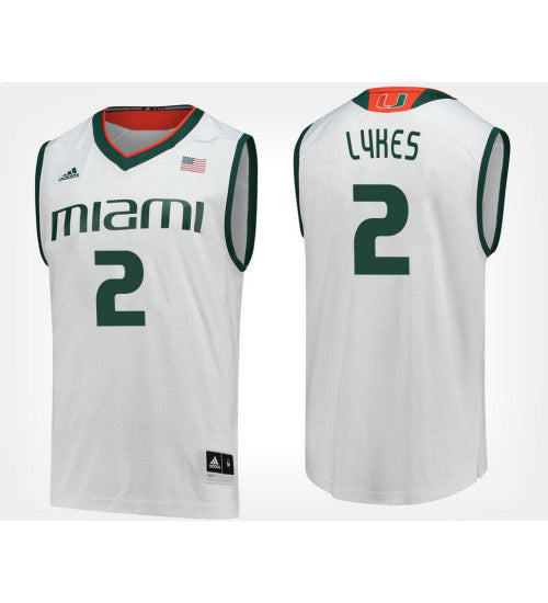 Miami Hurricanes 2 Chris Lykes White Road College Basketball Jersey retro stitched fan jersey RTJ4037 image 1