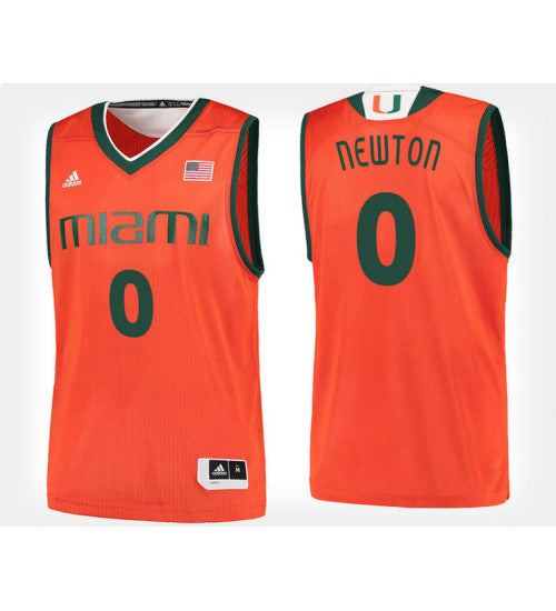 Miami Hurricanes 0 Jaquan Newton Orange Home College Basketball Jersey retro stitched fan jersey RTJ4069 image 1