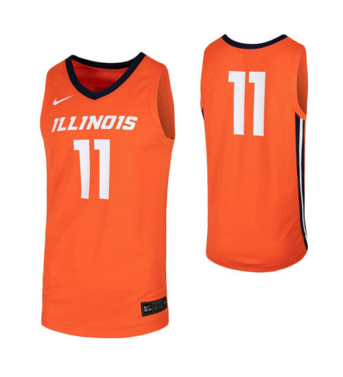 Illinois Fighting Illini 11 College Basketball Jersey Orange retro stitched fan jersey RTJ5144 image 1