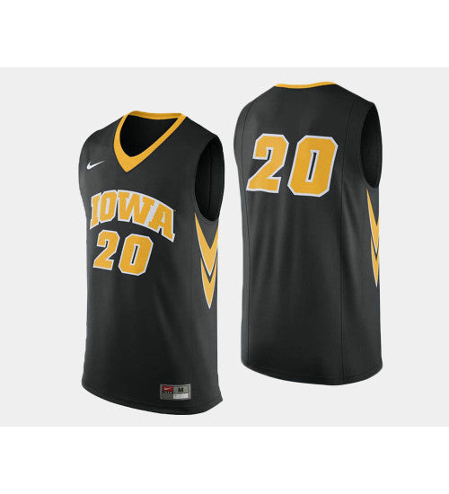 Iowa Hawkeyes 20 Jarrod Uthoff Black Road College Basketball Jersey retro stitched fan jersey RTJ4951 image 1