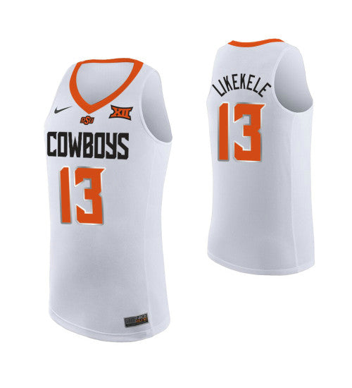 Oklahoma State Cowboys 13 Isaac Likekele College Basketball Jersey White retro stitched fan jersey RTJ2691 image 1