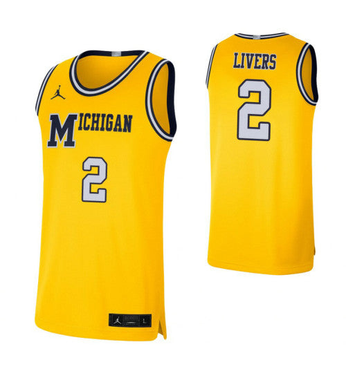 Michigan Wolverines 2 Isaiah Livers Retro Limited College Basketball Jersey Maize retro stitched fan jersey RTJ9354