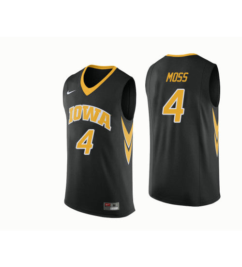 Iowa Hawkeyes 4 Isaiah Moss College Basketball Jersey Black retro stitched fan jersey RTJ10817 image 1