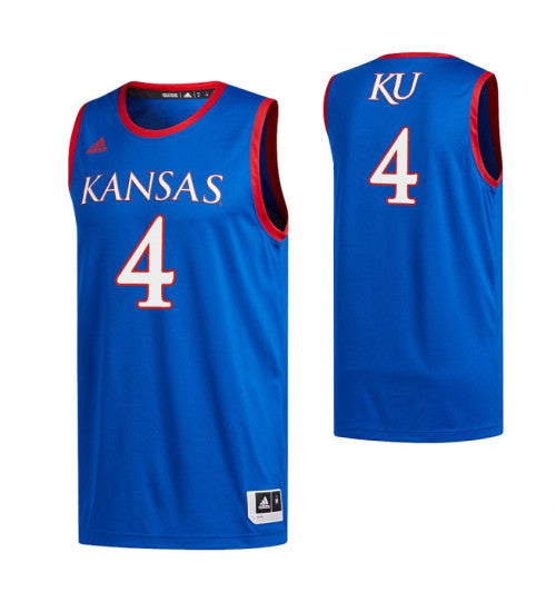 Kansas Jayhawks 4 Isaiah Moss Royal College Basketball Jersey 2093 retro stitched fan jersey RTJ10556 image 1