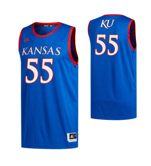 Kansas Jayhawks 55 Issac Mcbride College Basketball Jersey Royal retro stitched fan jersey RTJ10485 image 1
